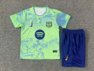 2526 kids kit Bar special version light green soccer jersey
